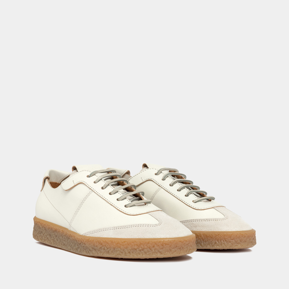 BUTTERO: CRESPO SNEAKERS IN WHITE LEATHER