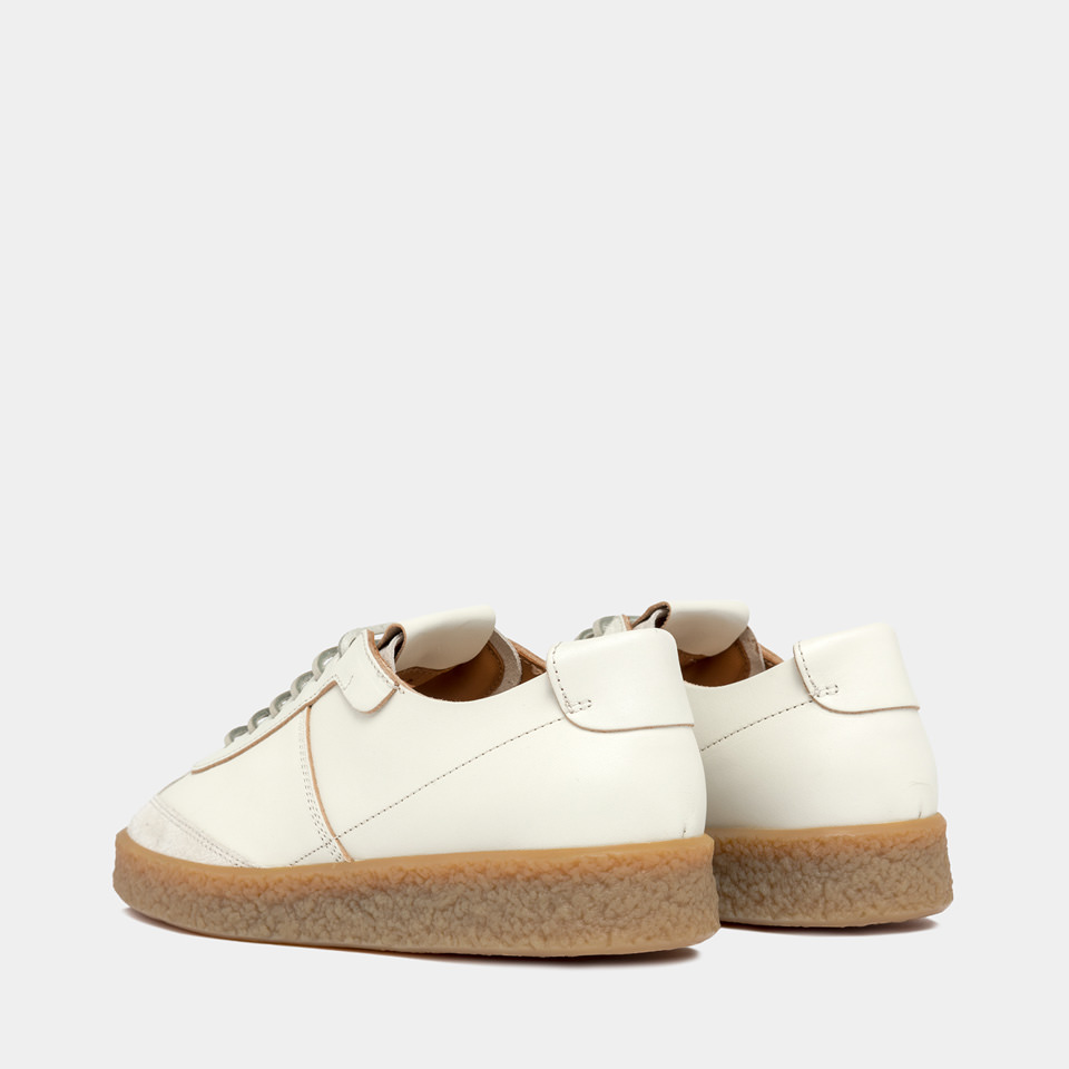 BUTTERO: CRESPO SNEAKERS IN WHITE LEATHER