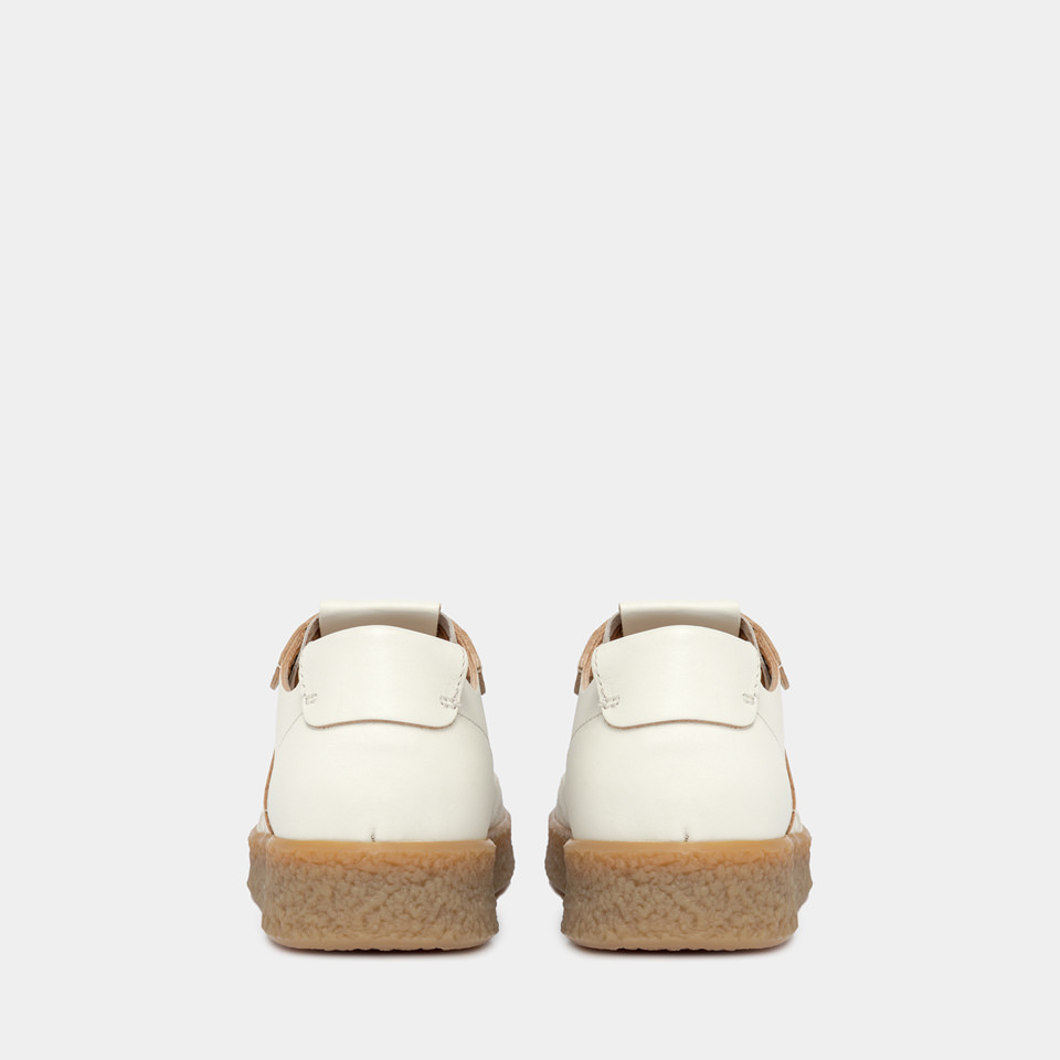 BUTTERO: CRESPO SNEAKERS IN WHITE LEATHER