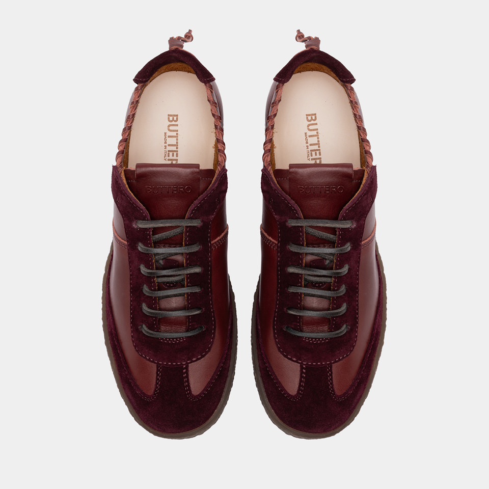 BUTTERO: SNEAKERS CRESPO IN PELLE DARK CHILE
