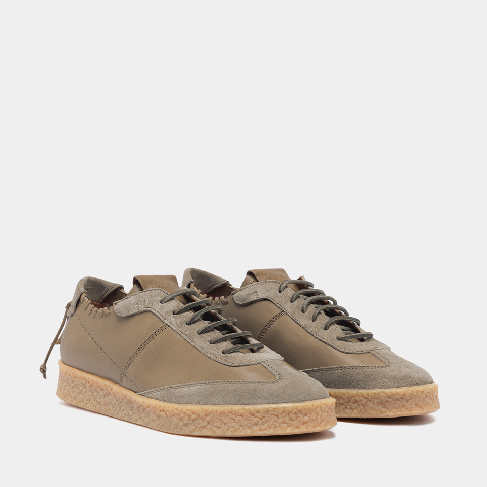 BUTTERO: SNEAKERS CRESPO IN PELLE KHAKI