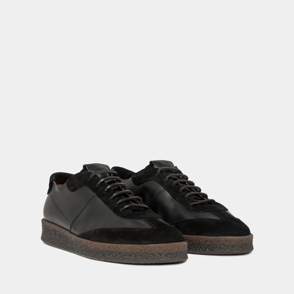 BUTTERO: CRESPO SNEAKERS IN BLACK LEATHER