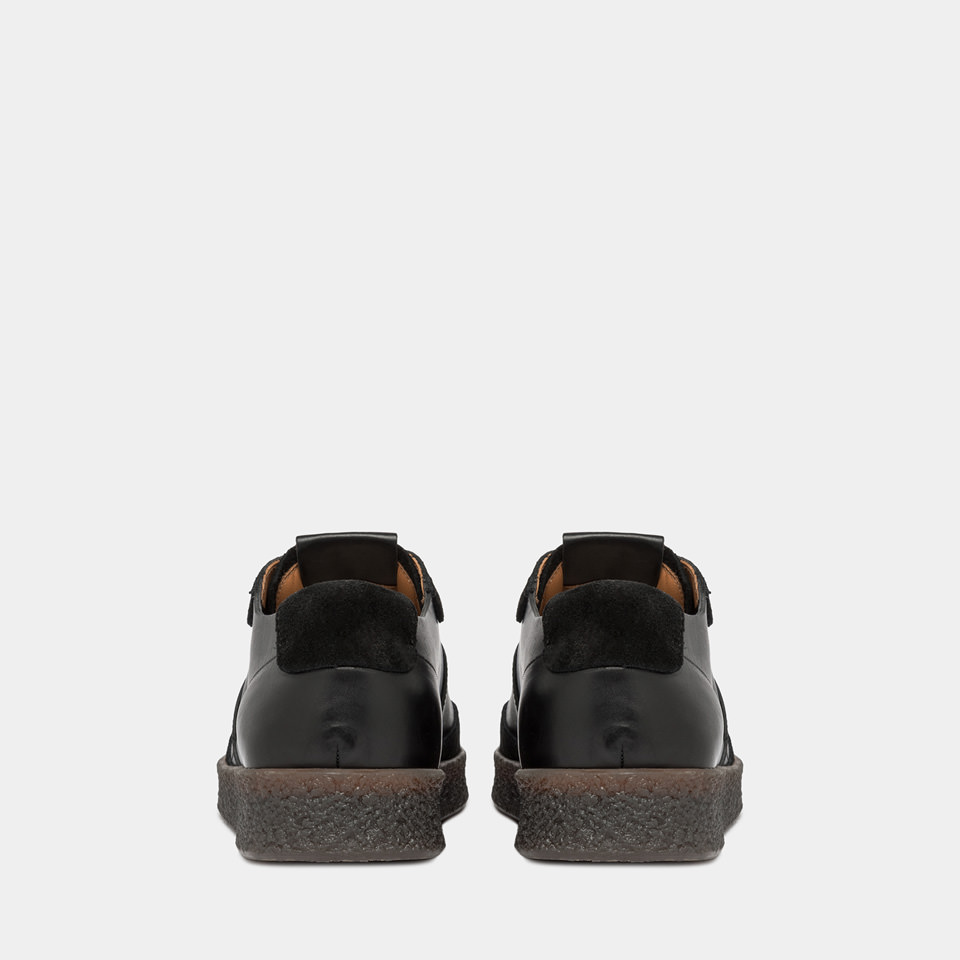 BUTTERO: CRESPO SNEAKERS IN BLACK LEATHER