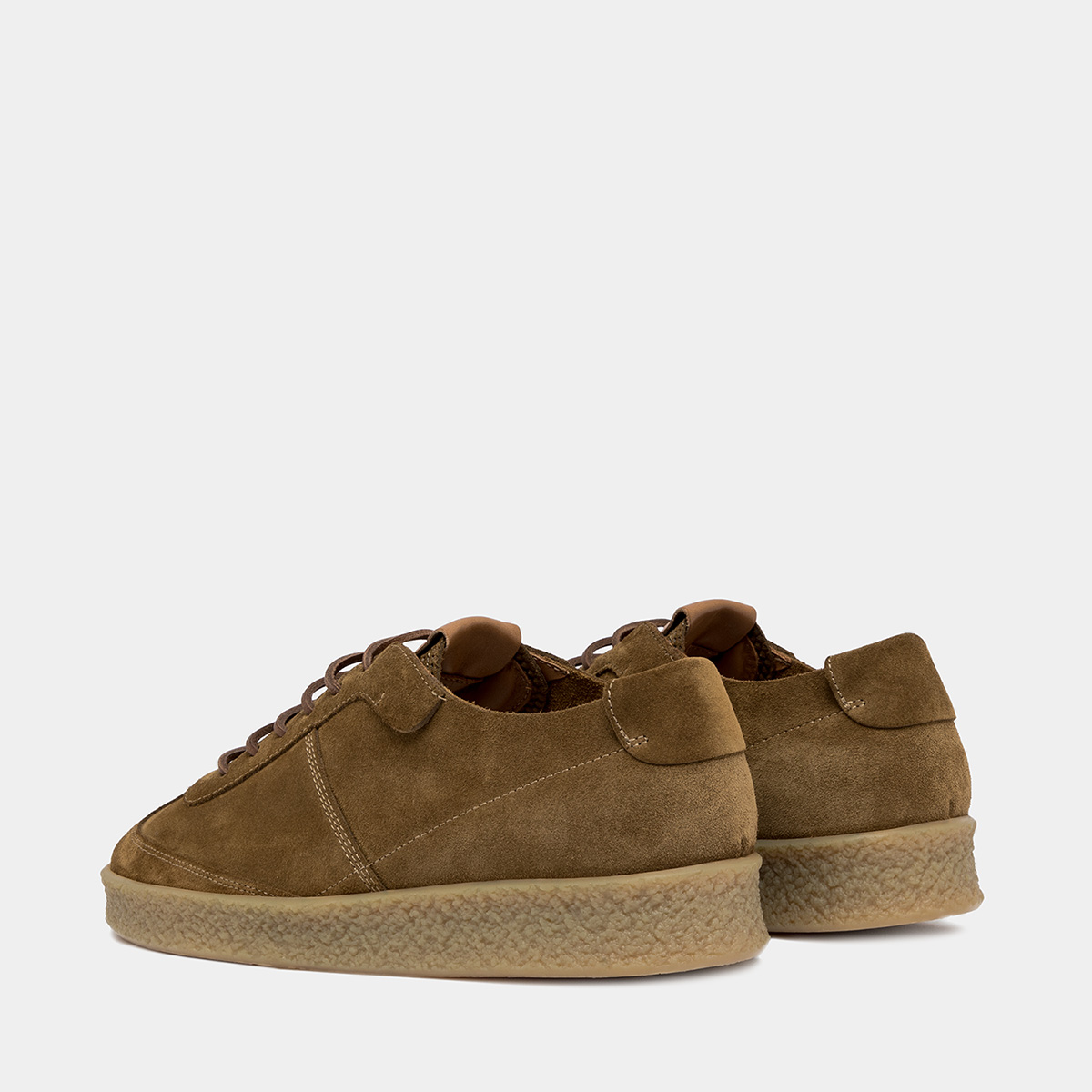 BUTTERO: CRESPO SNEAKERS IN CURRY YELLOW SUEDE