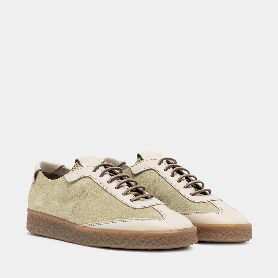 BUTTERO: CRESPO SNEAKERS IN YELLOW SUEDE