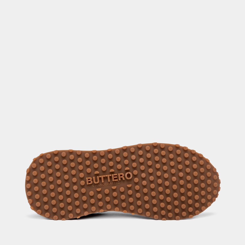 BUTTERO: BASKET FUTURA EN NYLON ET EN DAIM MILITAIRE