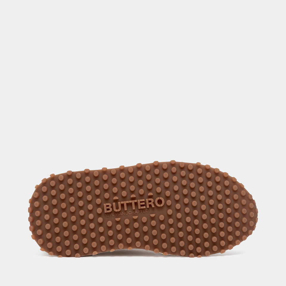BUTTERO: BASKET FUTURA  EN NYLON ET DAIM CUIVRE