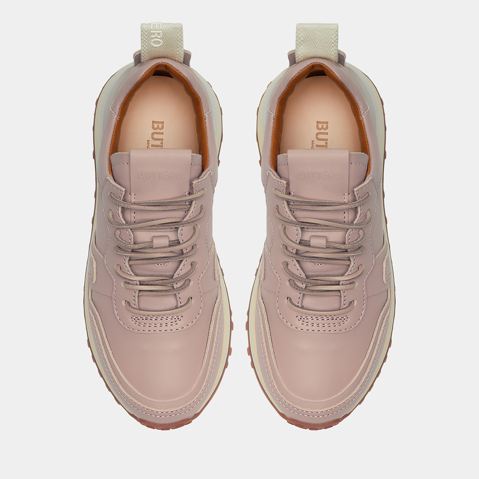 BUTTERO: SNEAKERS FUTURA IN PELLE ROSA ANTICO