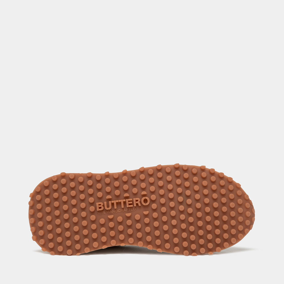 BUTTERO: FUTURA SNEAKERS IN BEACH BROWN SUEDE