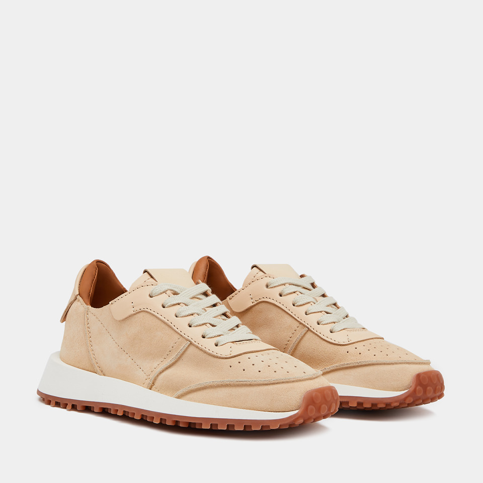 BUTTERO: FUTURA SNEAKERS IN CAMEL BROWN SUEDE