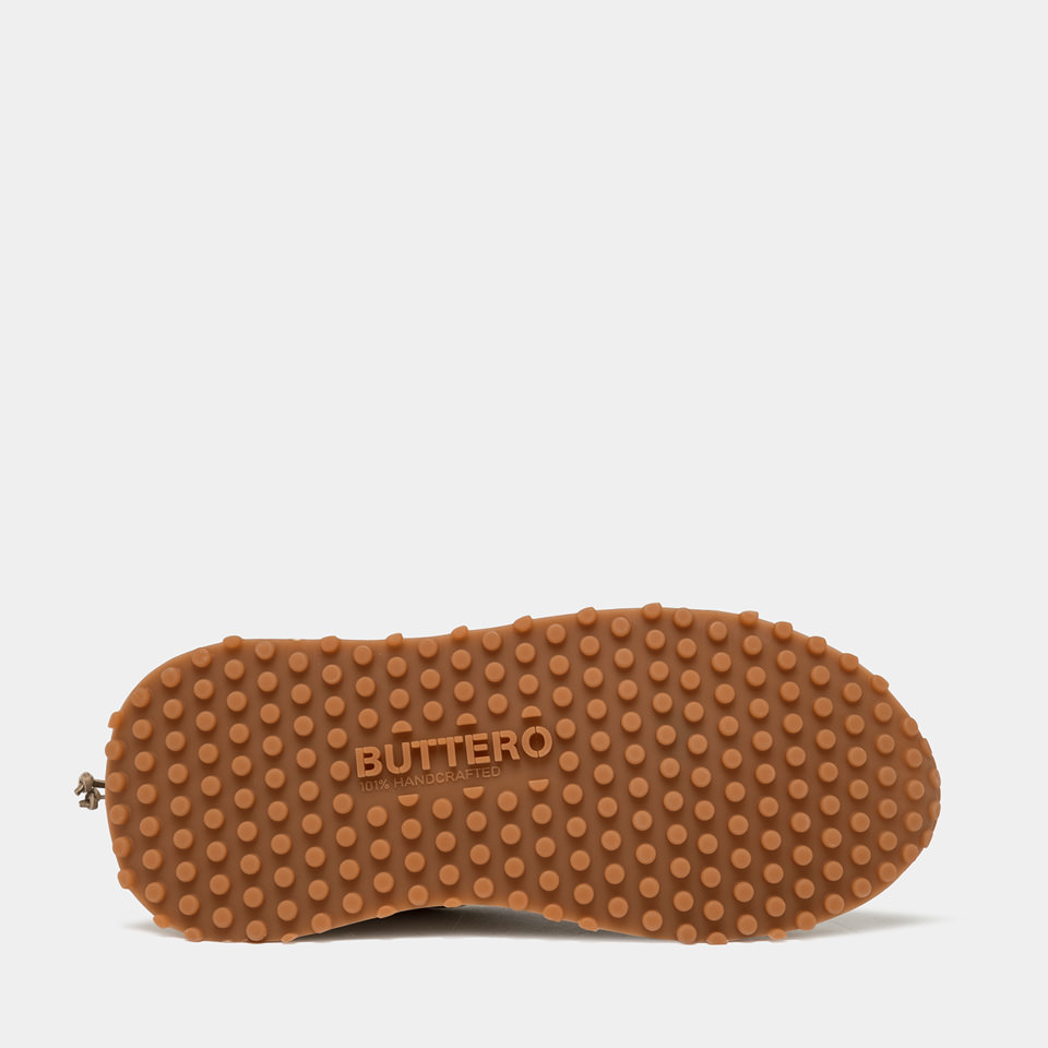 BUTTERO: FUTURA SNEAKERS IN COCONUT BROWN SUEDE