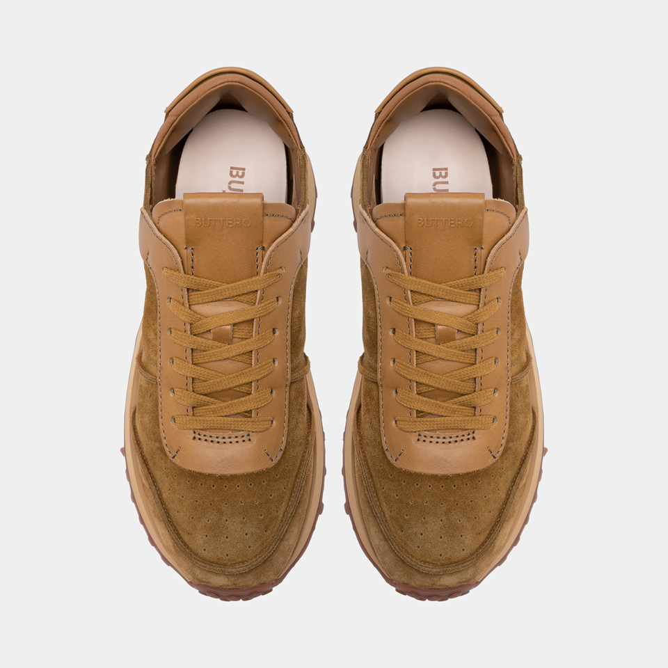 BUTTERO: SNEAKERS FUTURA IN SUEDE CURRY