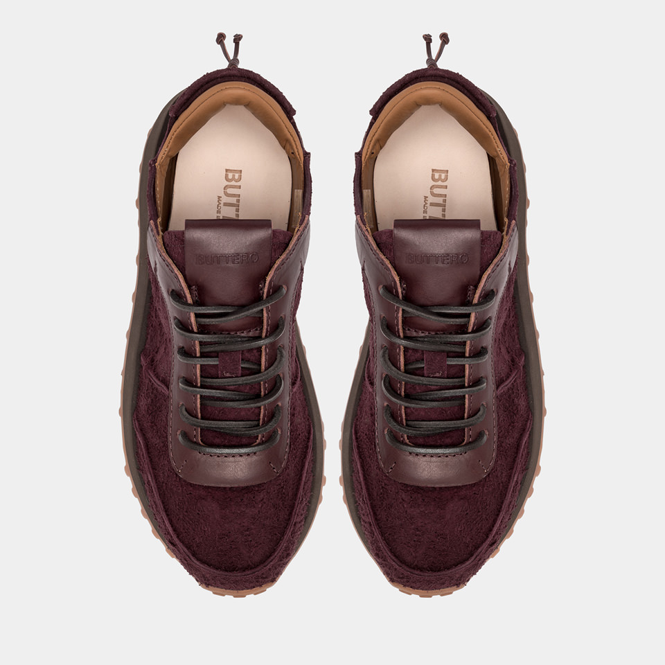 BUTTERO: SNEAKERS FUTURA IN SUEDE SPAZZOLATO AMARONE
