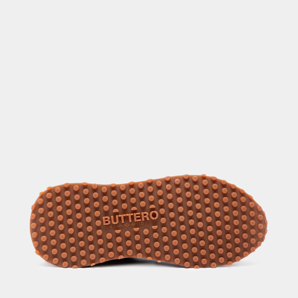 BUTTERO: FUTURA SNEAKERS IN DARK BROWN SUEDE