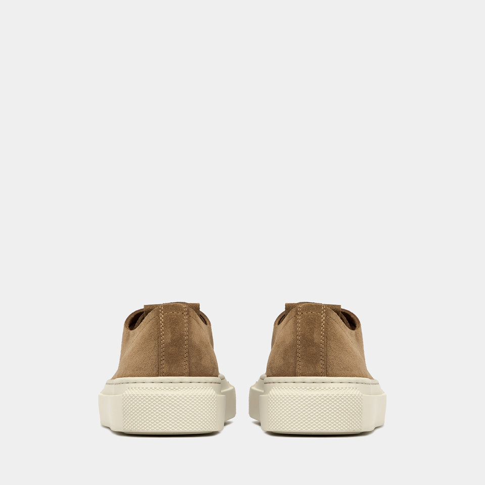 BUTTERO: TANINA SNEAKERS IN COPPER BROWN SUEDE