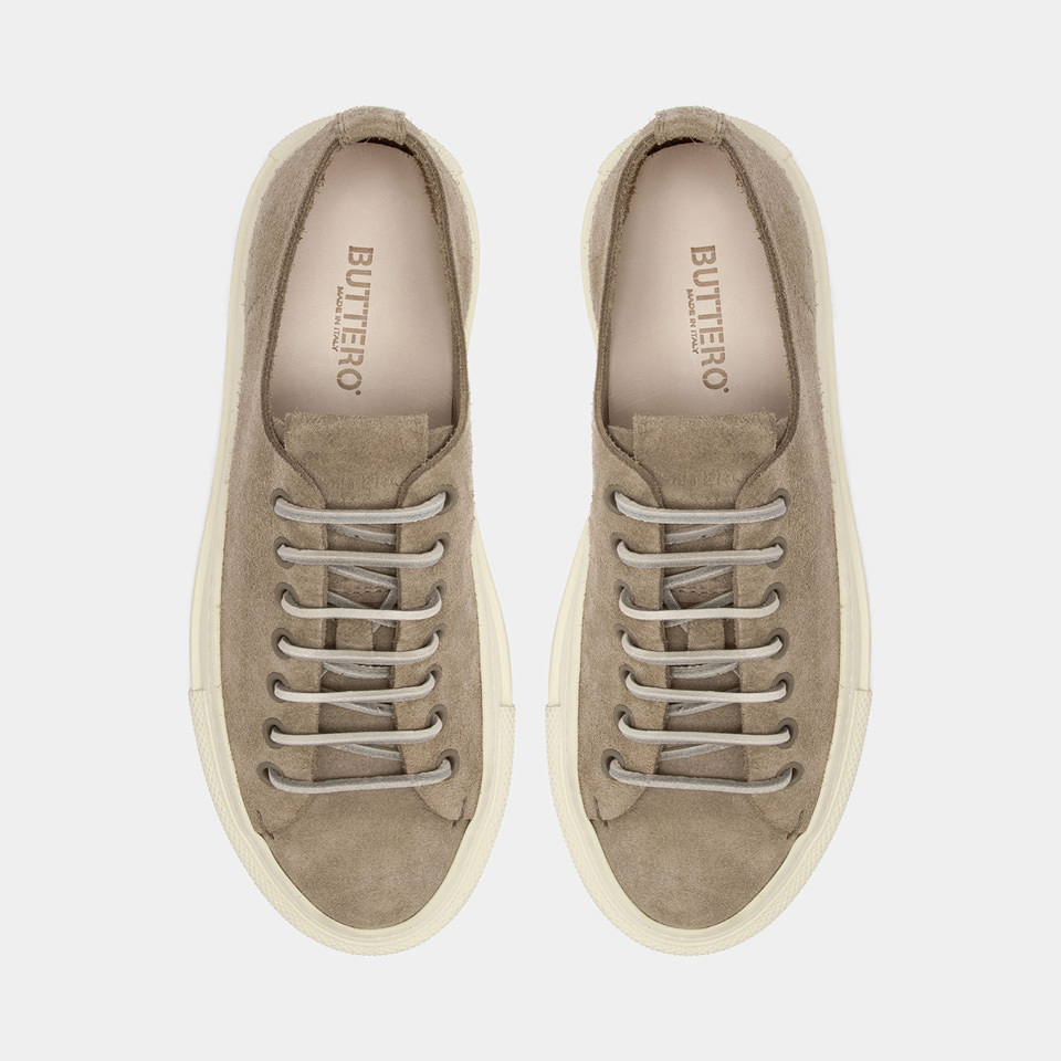 BUTTERO: SNEAKERS TANINA IN SUEDE SAND