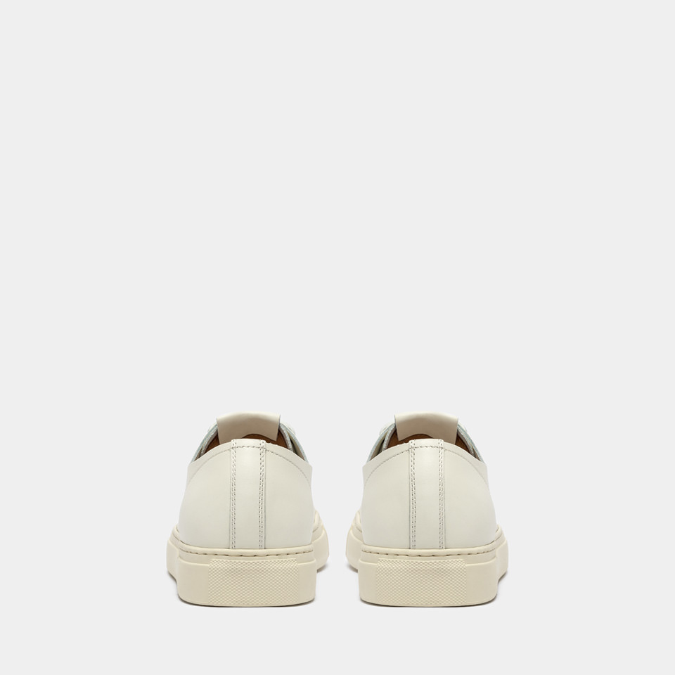 BUTTERO: TANINO SNEAKERS IN WHITE LEATHER