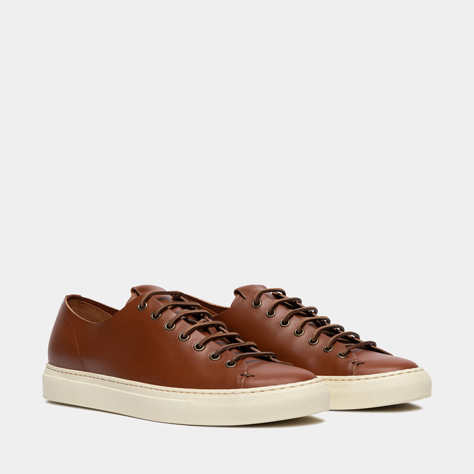 BUTTERO: TANINO SNEAKERS IN BARK LEATHER