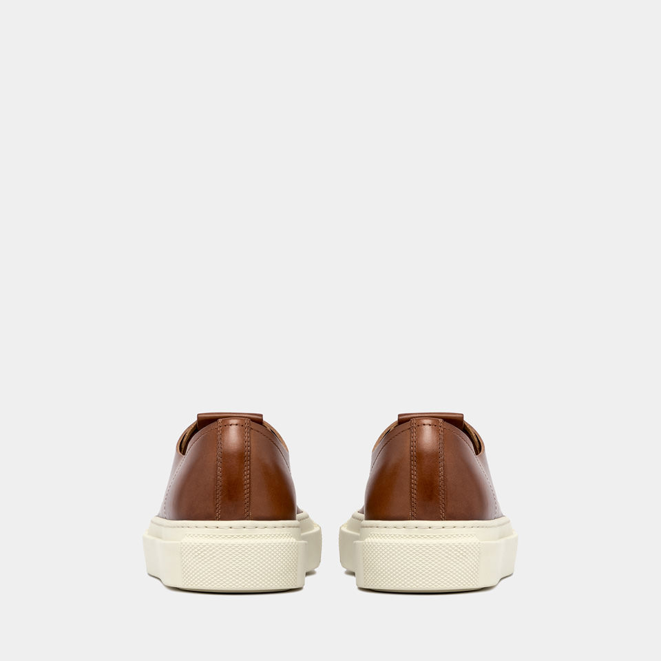 BUTTERO: SNEAKERS TANINO IN PELLE CUOIO