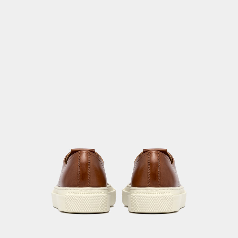 BUTTERO: TANINO SNEAKERS IN NATURAL COLOR LEATHER