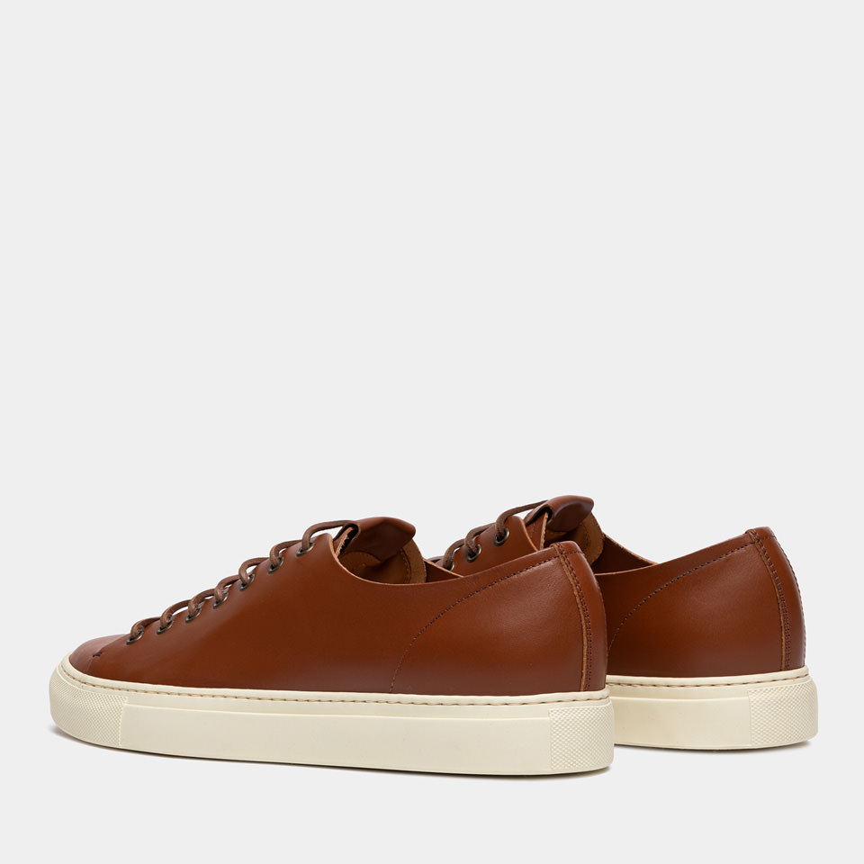 BUTTERO: TANINO SNEAKERS IN NATURAL COLOR LEATHER