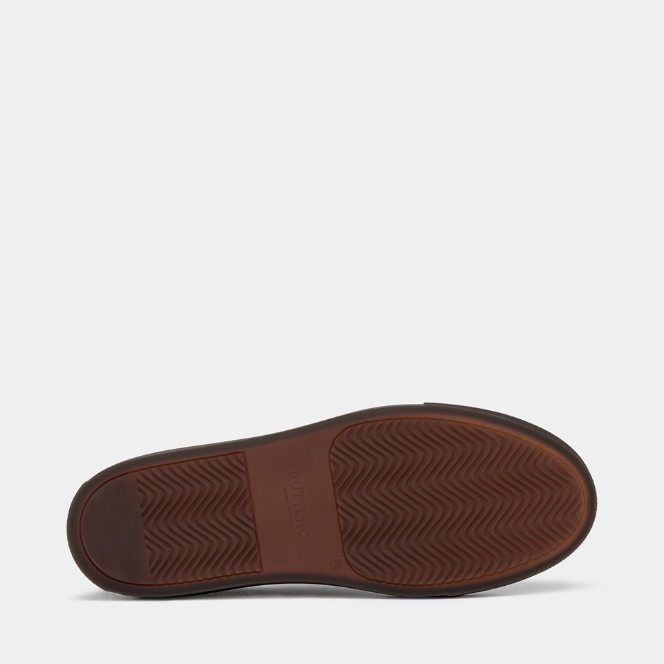 BUTTERO: TANINO SNEAKERS IN EBONY BLACK LEATHER