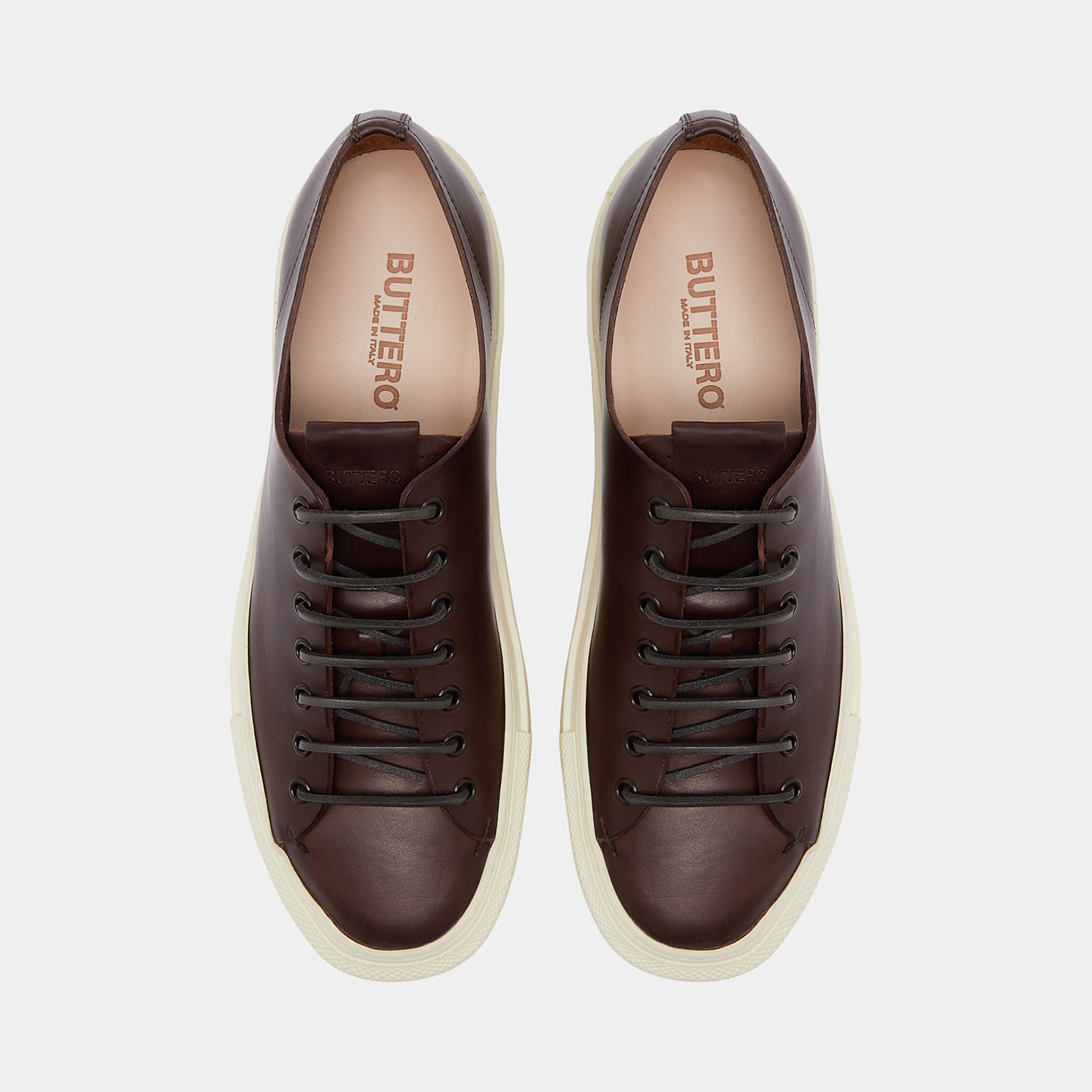 BUTTERO TANINO SNEAKERS IN EBONY LEATHER B10030MOTS UG1 12 EBANO