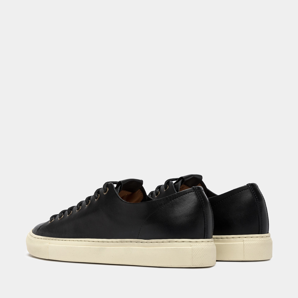 BUTTERO: TANINO SNEAKERS IN BLACK LEATHER
