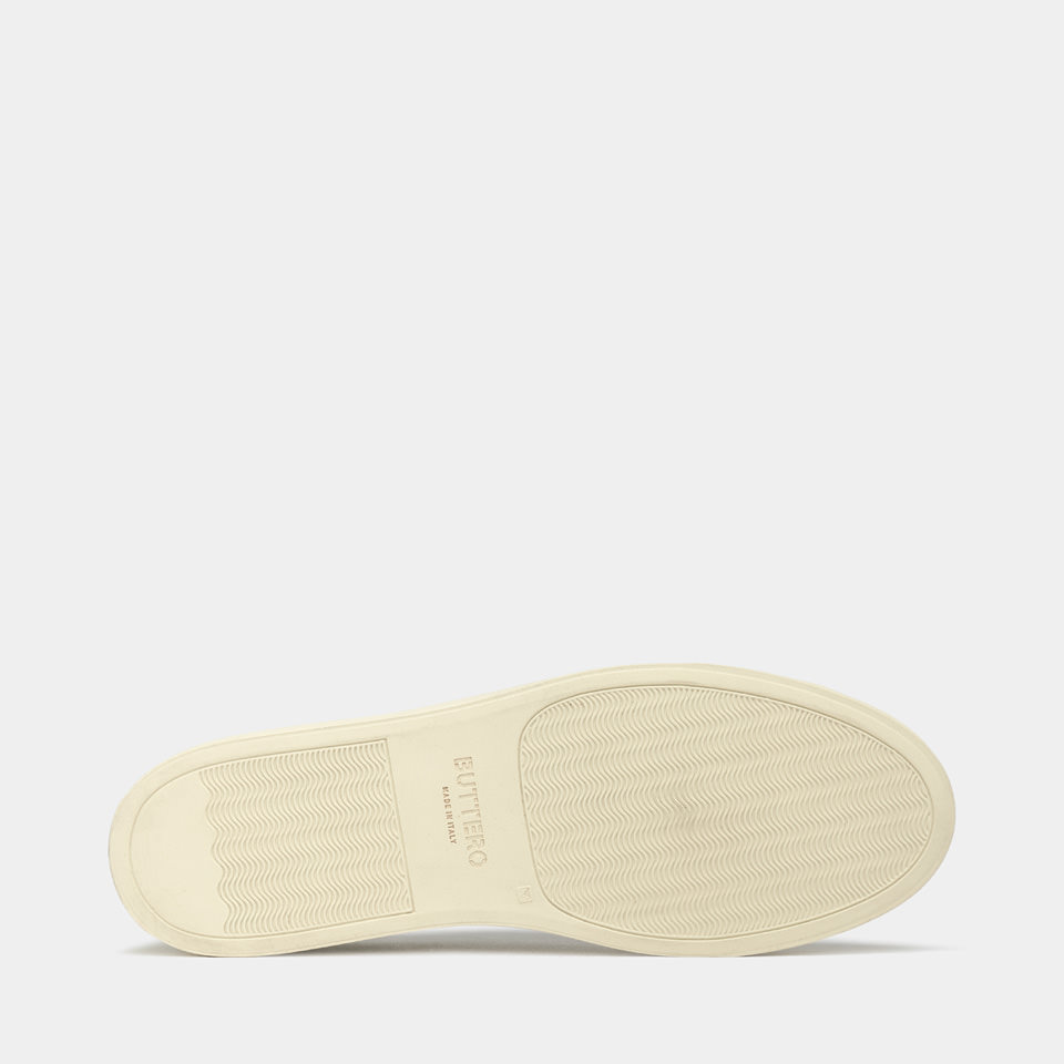 BUTTERO: SNEAKERS TANINO EN CUIR CREME