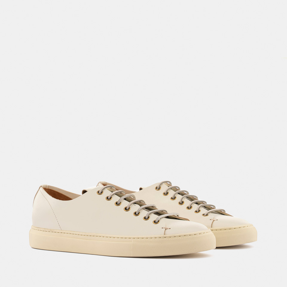 BUTTERO: SNEAKERS TANINO IN PELLE PANNA