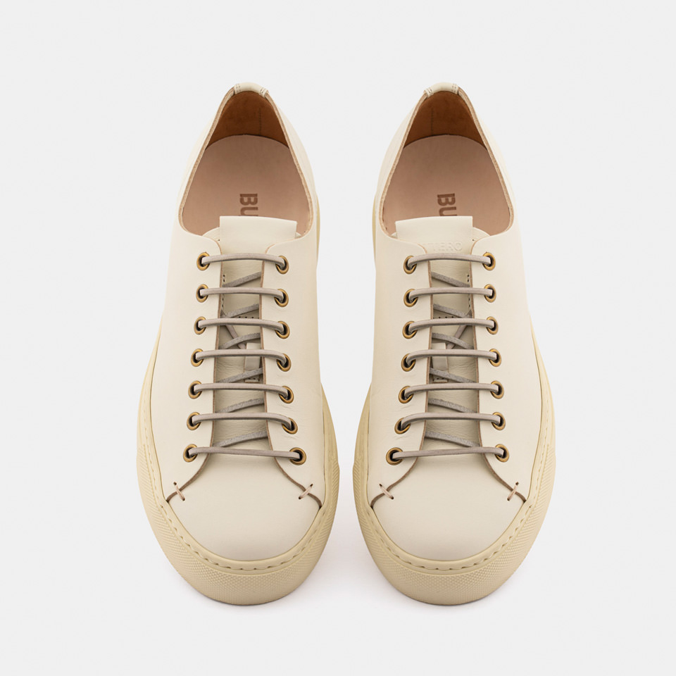 BUTTERO: SNEAKERS TANINO IN PELLE PANNA