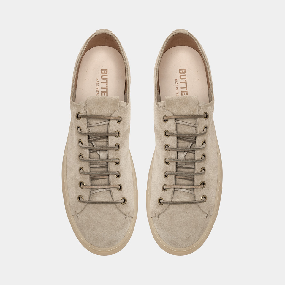 BUTTERO: TANINO SNEAKERS IN BEIGE SUEDE