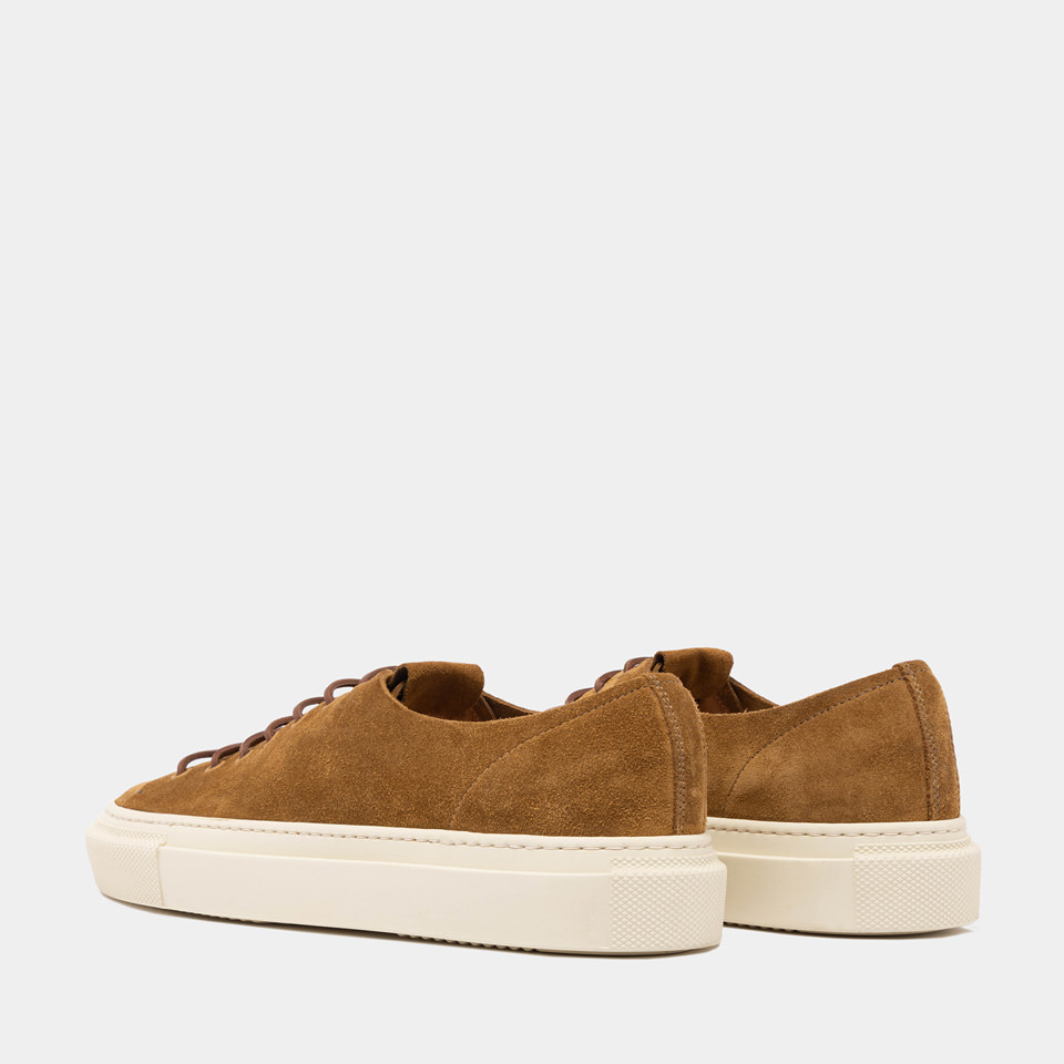 BUTTERO: SNEAKERS TANINO IN SUEDE CURRY