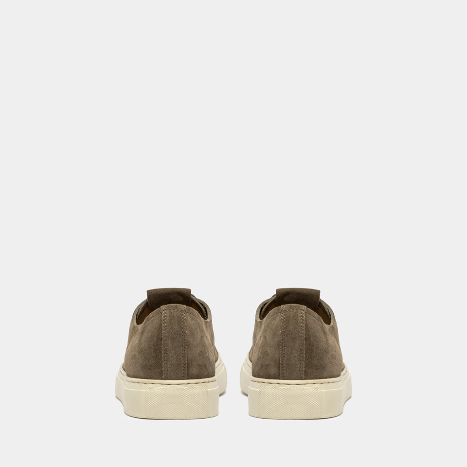 BUTTERO: TANINO SNEAKERS IN LEAD GRAY SUEDE