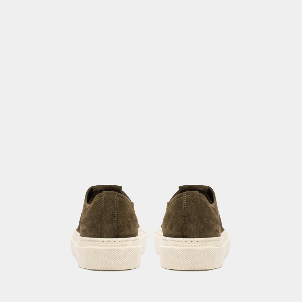 BUTTERO: SNEAKERS TANINO IN SUEDE MILITARE