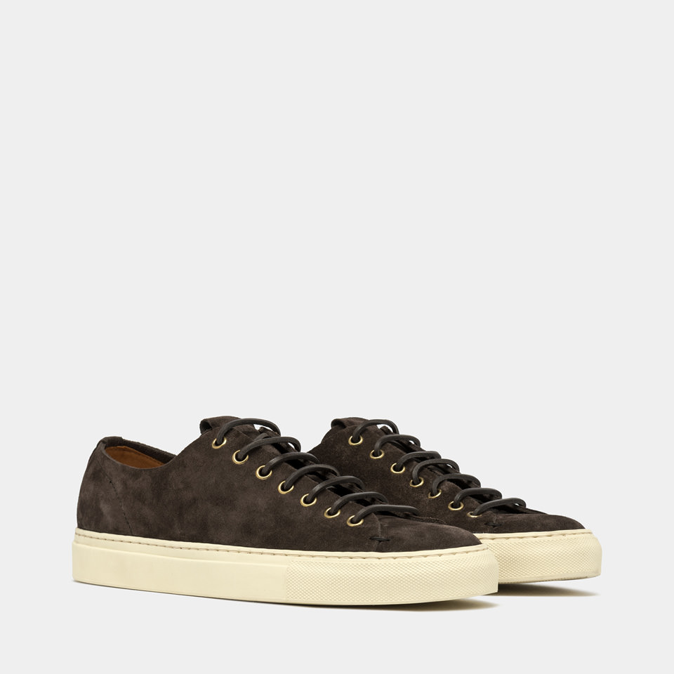 BUTTERO: SNEAKERS TANINO EN DAIM MOKA