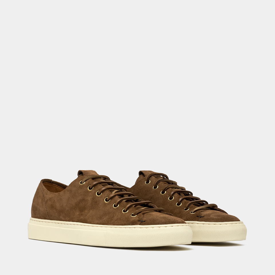 BUTTERO: SNEAKERS TANINO EN DAIM CIGARE