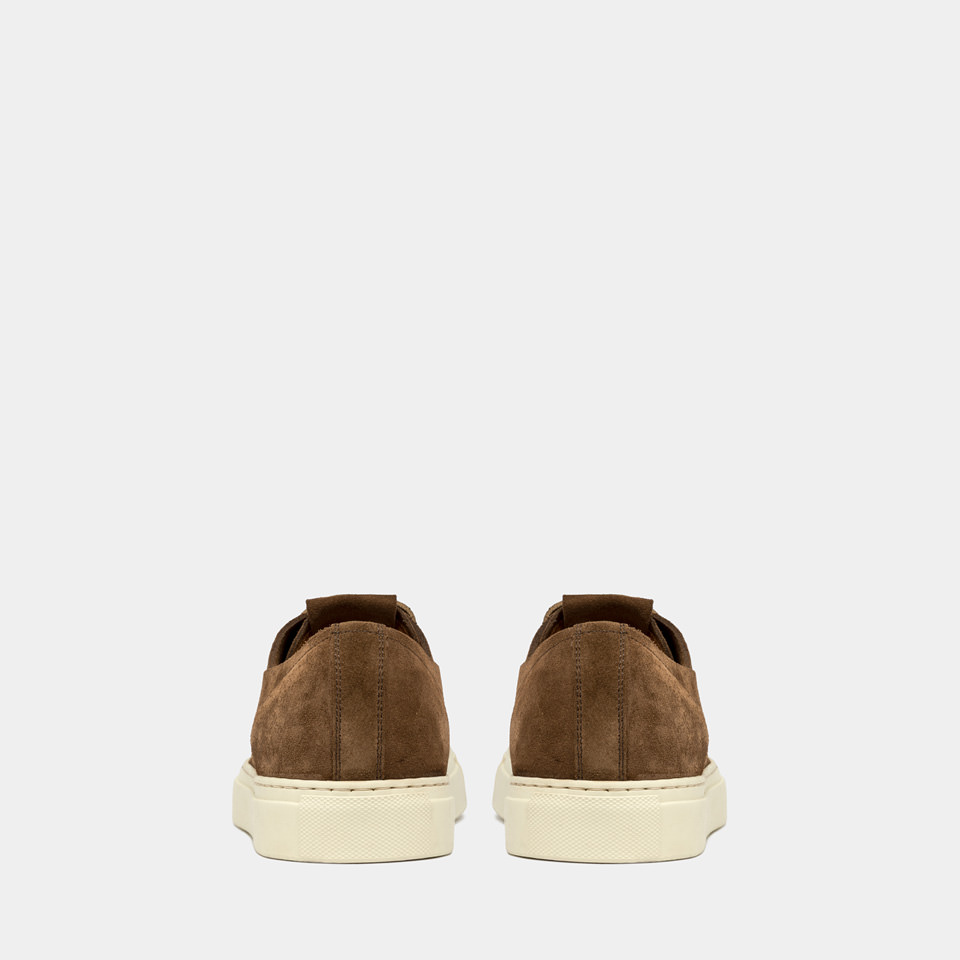 BUTTERO: SNEAKERS TANINO EN DAIM CIGARE