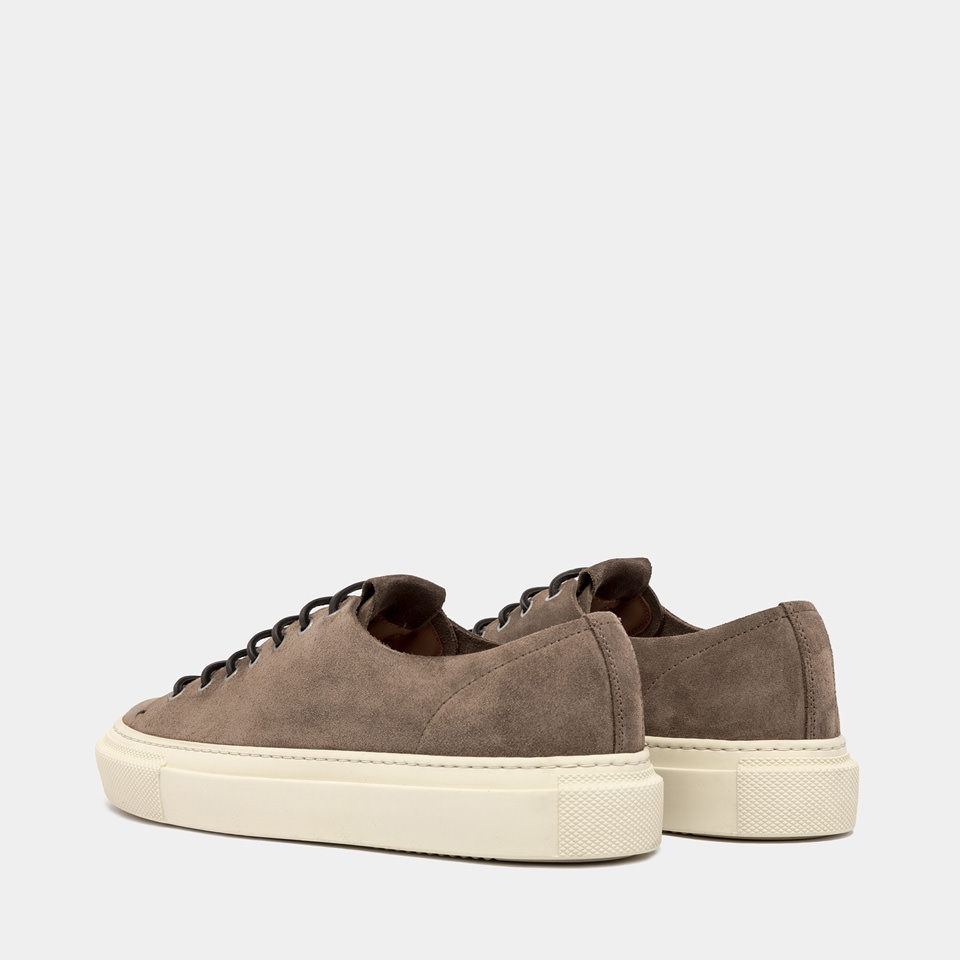 BUTTERO: TANINO SNEAKERS IN TOBACCO BROWN SUEDE 