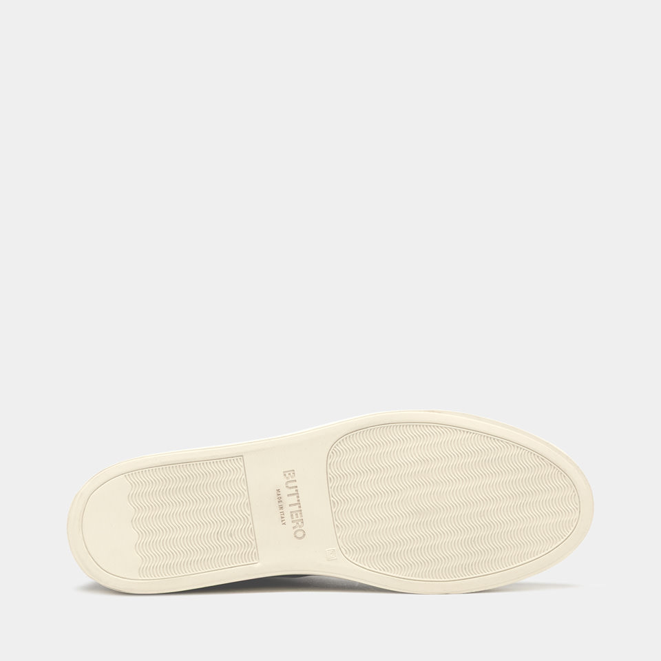 BUTTERO: TANINO MID SNEAKERS IN  CREAM LEATHER
