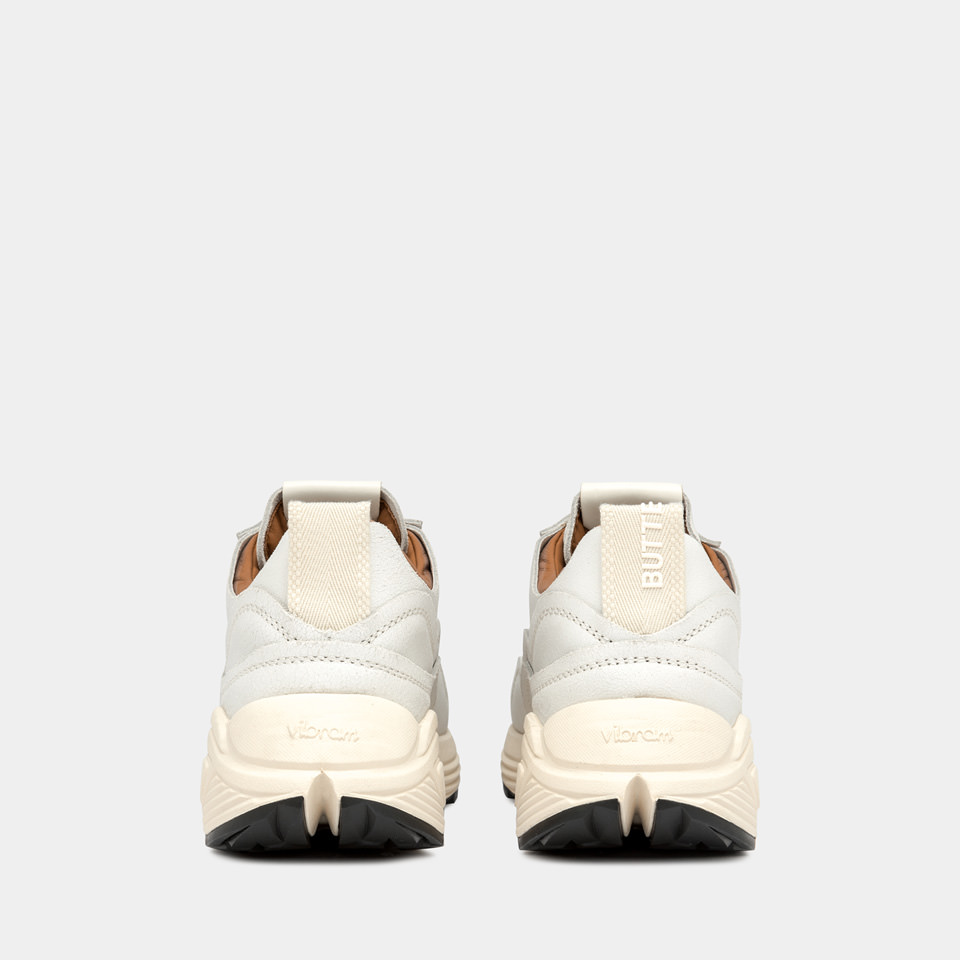 BUTTERO: VINCI SNEAKERS IN WHITE BIANCHETTO LEATHER