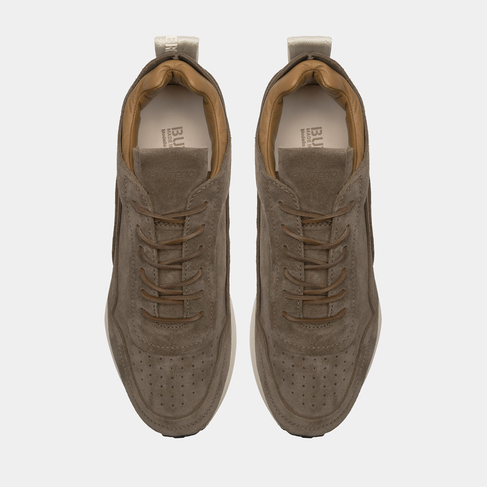 BUTTERO: SNEAKERS VINCI IN SUEDE TABACCO