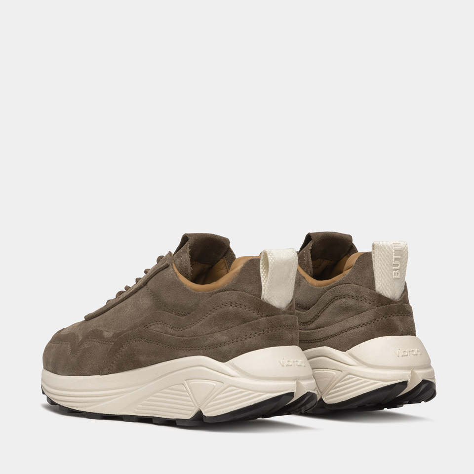 BUTTERO: VINCI SNEAKERS IN TOBACCO BROWN SUEDE