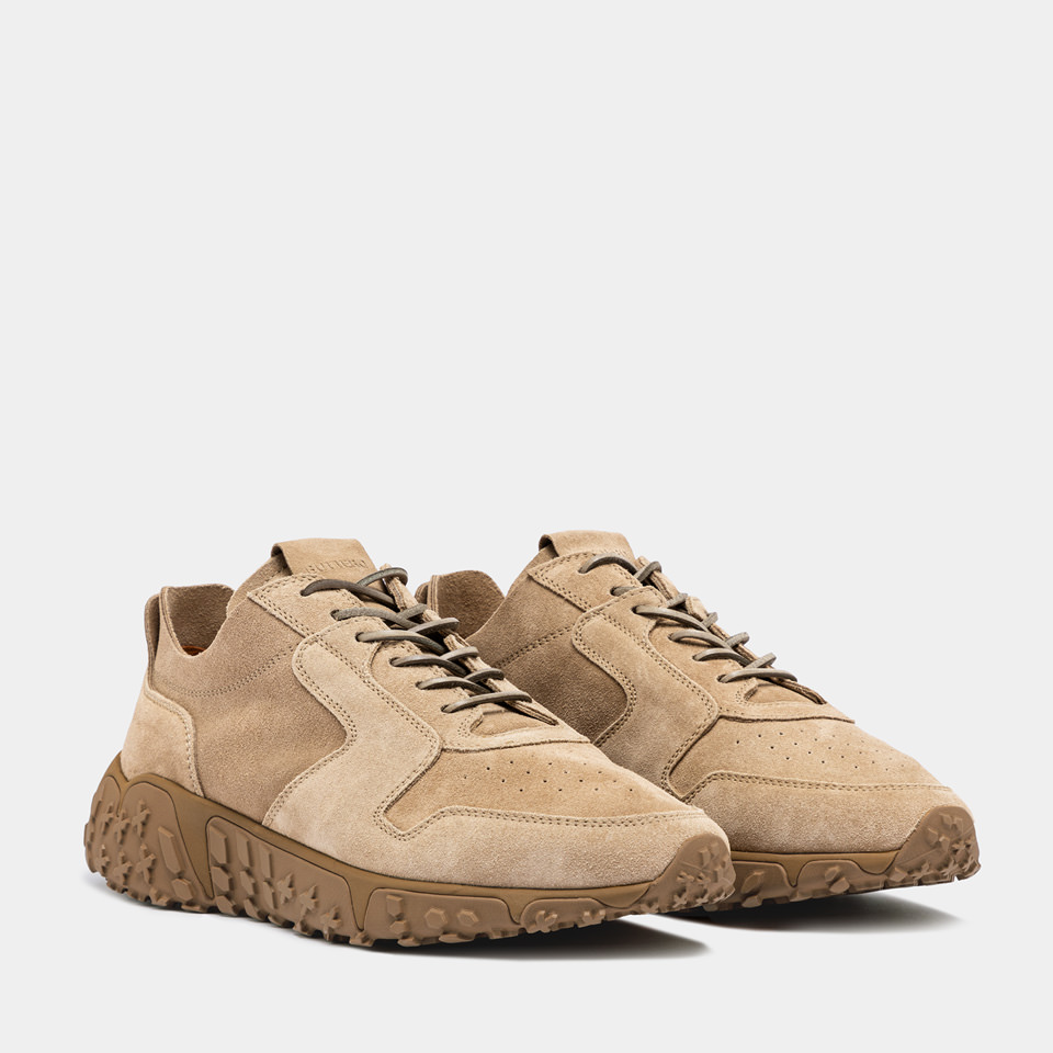 BUTTERO: SNEAKERS VINCI X IN SUEDE BEIGE