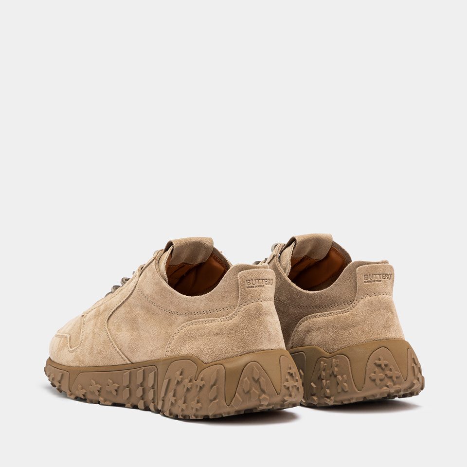 BUTTERO: SNEAKERS VINCI X IN SUEDE BEIGE