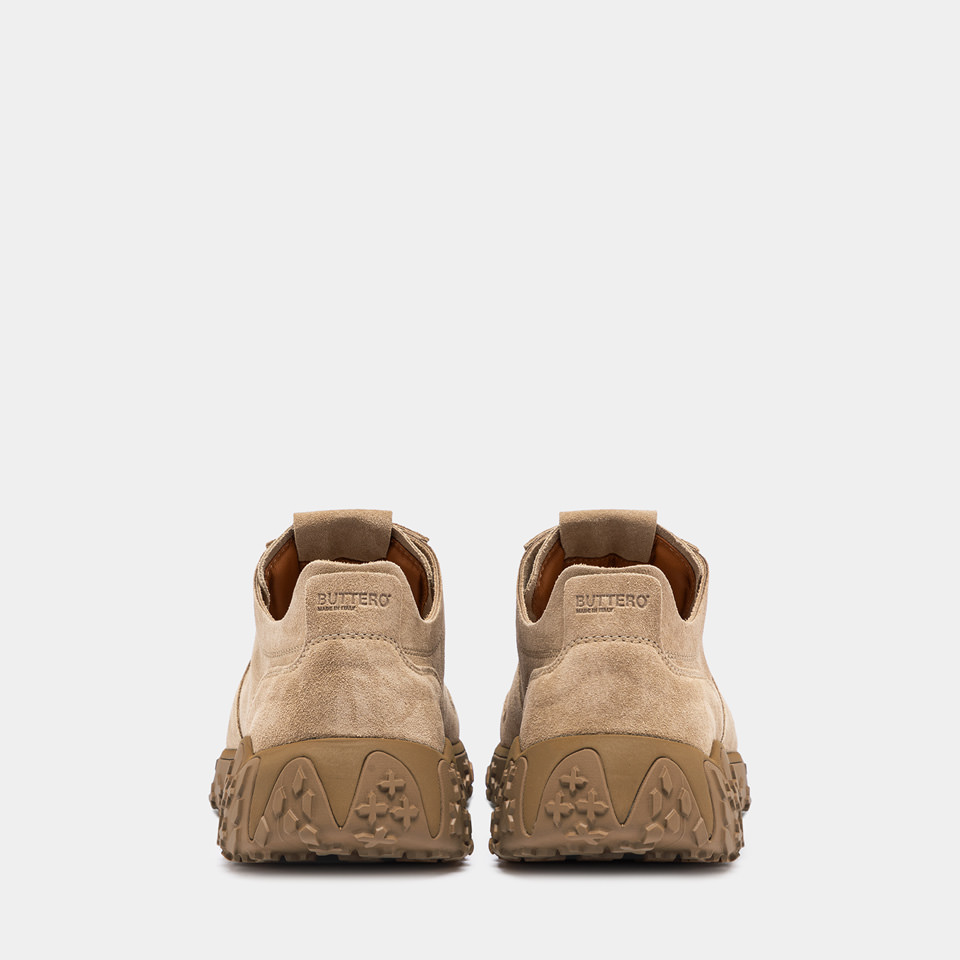 BUTTERO: SNEAKERS VINCI X IN SUEDE BEIGE