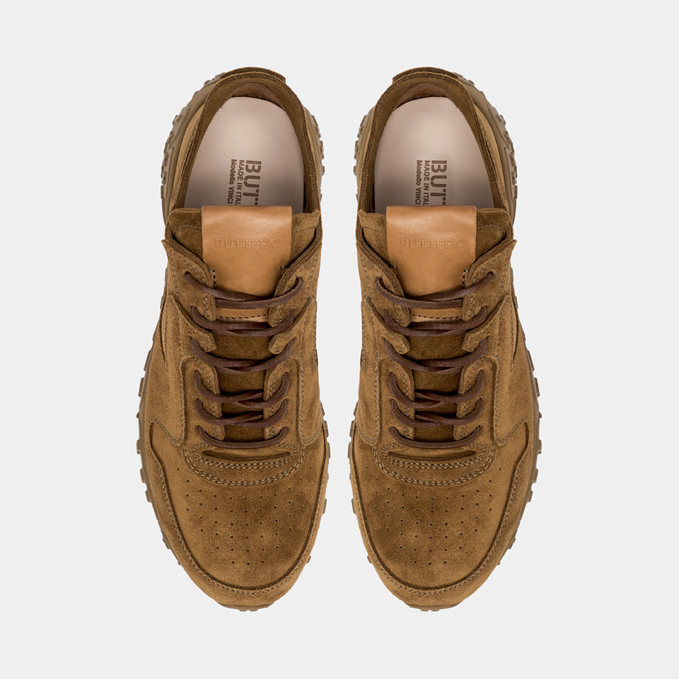 BUTTERO: SNEAKERS VINCI X IN SUEDE CURRY