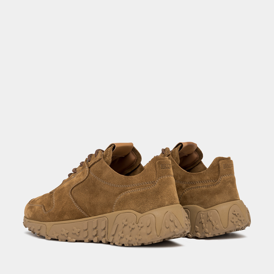 BUTTERO: VINCI X SNEAKERS IN CURRY YELLOW SUEDE