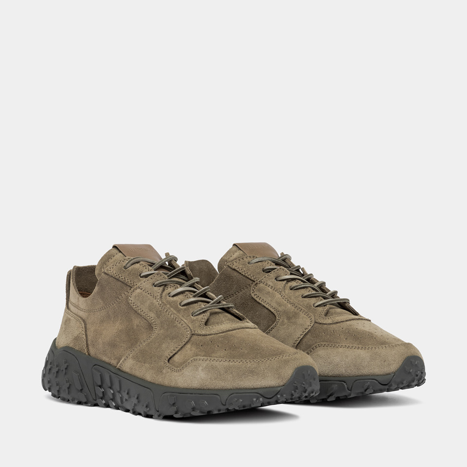 BUTTERO: VINCI X SNEAKERS IN LEAD GRAY SUEDE