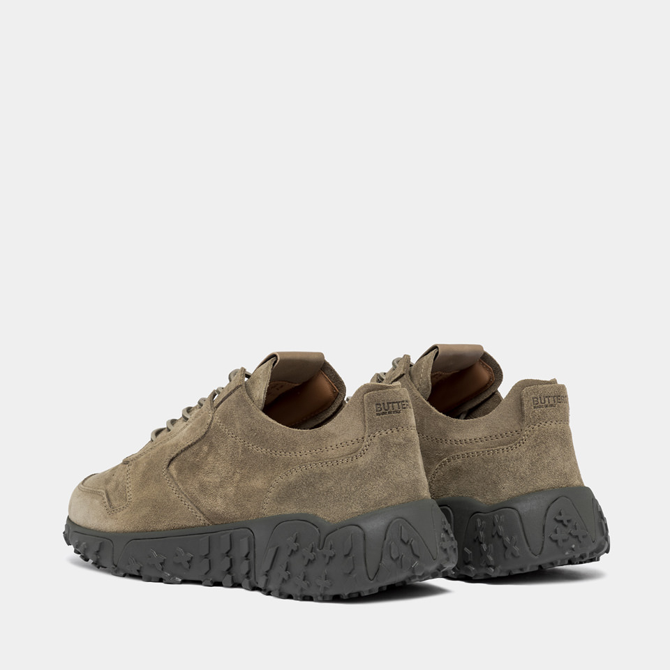 BUTTERO: VINCI X SNEAKERS IN LEAD GRAY SUEDE